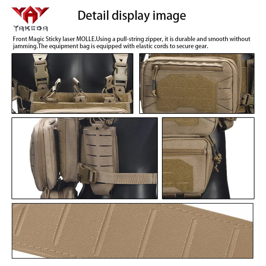 YAKEDA Outdoor Equipment Hunting Chest Hanging with Multiple Miscellaneous Bags, Strong Quantitative Design