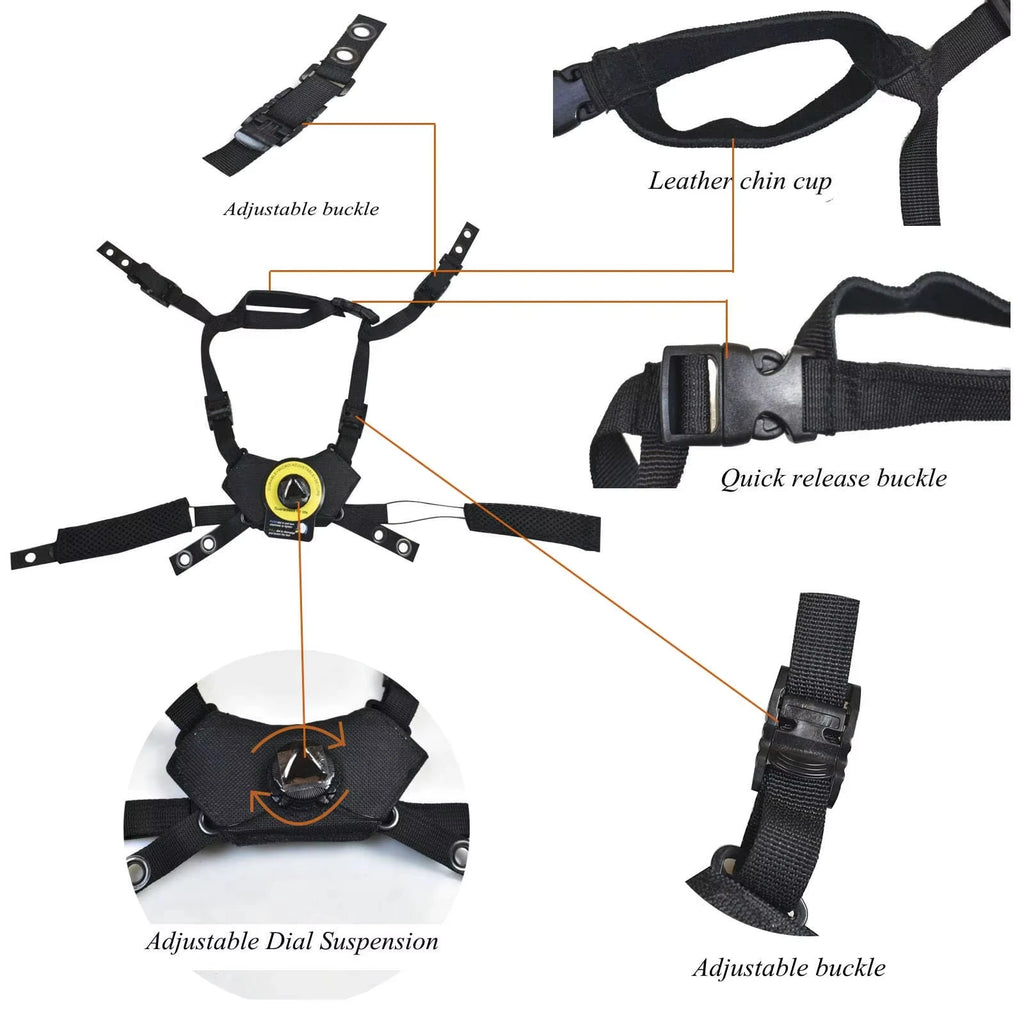 BOOIU Tactical Helmet Hanging System Wendy Suspension Lanyard Chin Strap Airsoft Helmet Accessories for Wendy FAST MICH Helmet