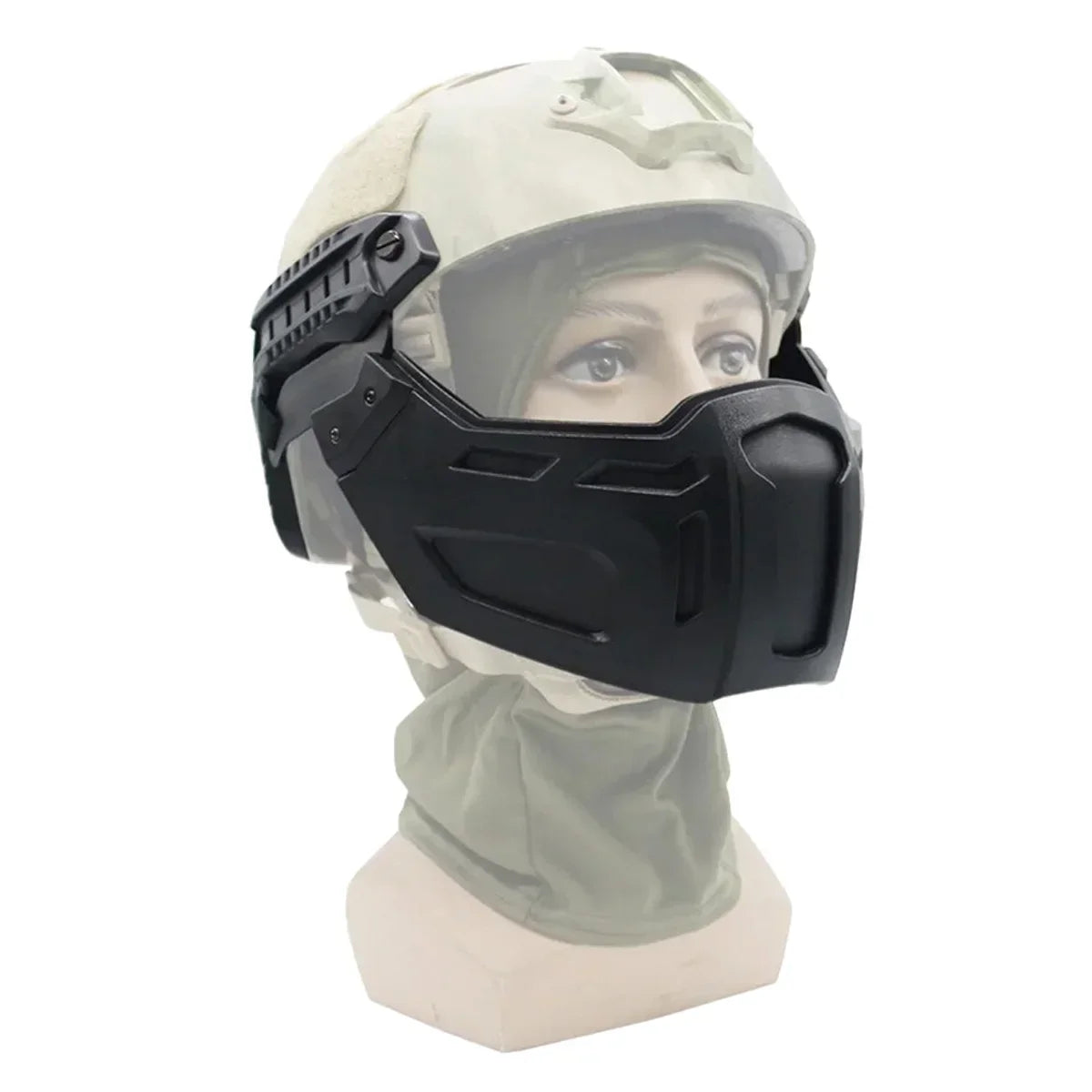 Tactical FAST Helmet Flip Goggles With Half Face Mask Hunting CS Games Airsoft Paintball Mask Helmet Accessories Protect Gear