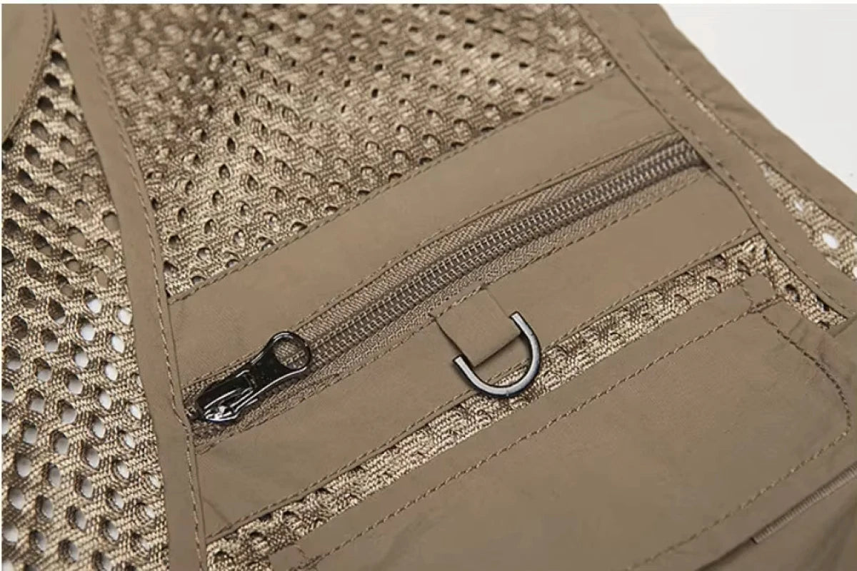 #Unloading Men's Vest Tactical Webbed Gear Coat Summer Photographer Waistcoat Tool Many Pocket Mesh Work Sleeveless Jacket Male
