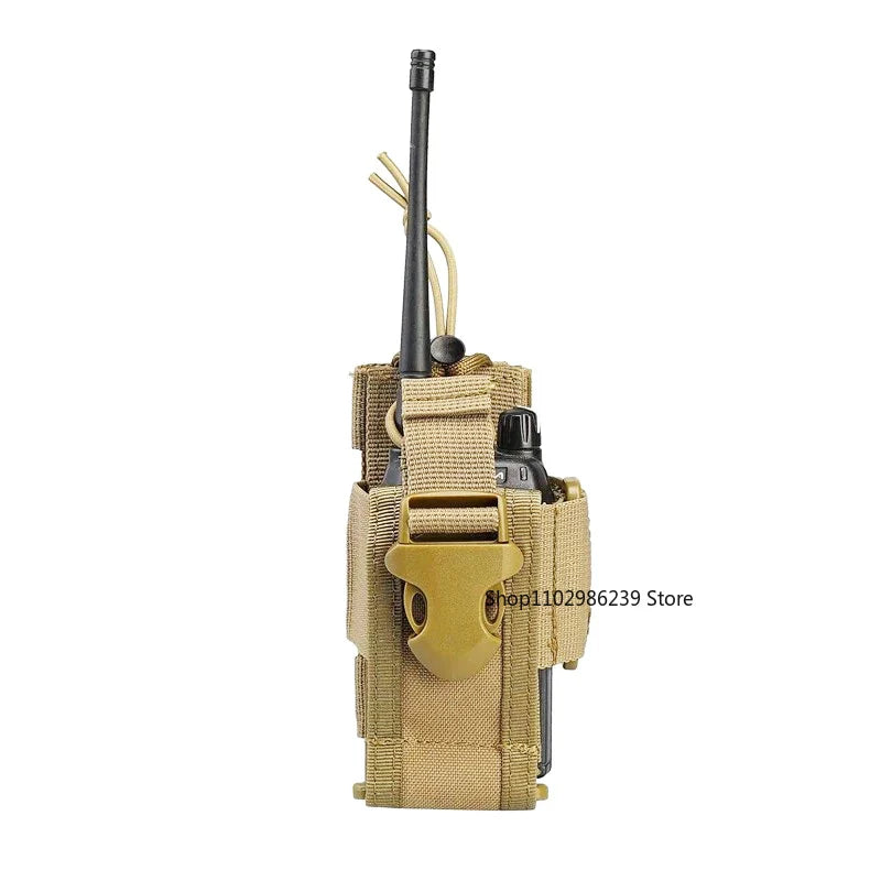 Molle Tactical Radio Pouch Adjustable Walkie Talkie Holder Hunting Interphone Hanging Bag Outdoor Sport Water Bottle Holder