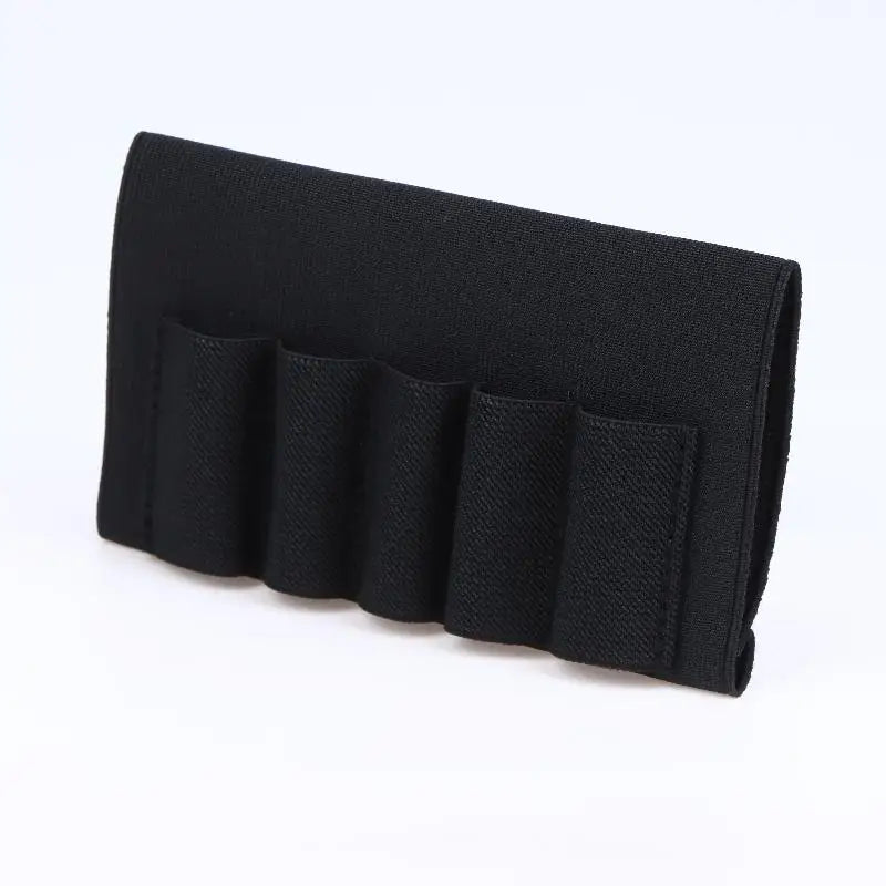 Buttstock Shell Holder 5-Round Elastic, Anti-Slip Pouch 12GA 20GA , Tactical Hunting Gear  Storage for Field
