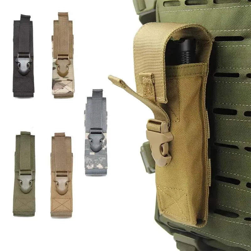 Flashlight Pouch Torch Holder Case Molle EDC Tool Waist Bag Outdoor Sport Camping Hiking Hunting Accessories Scissor Cover