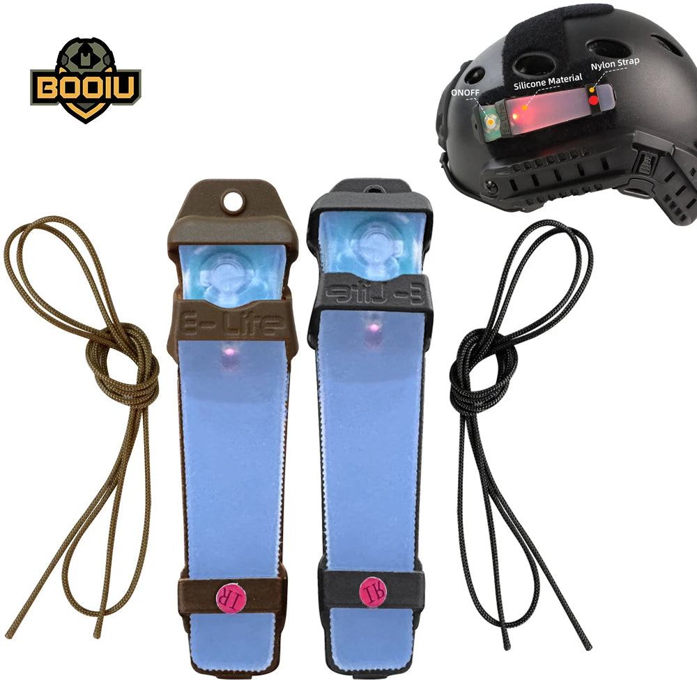 BOOIU Airsoft Helmet Sports Helmet Recognition Mark Flashlight Mark Light Survival Signal Outdoor Hunting Tactical Helmet Light