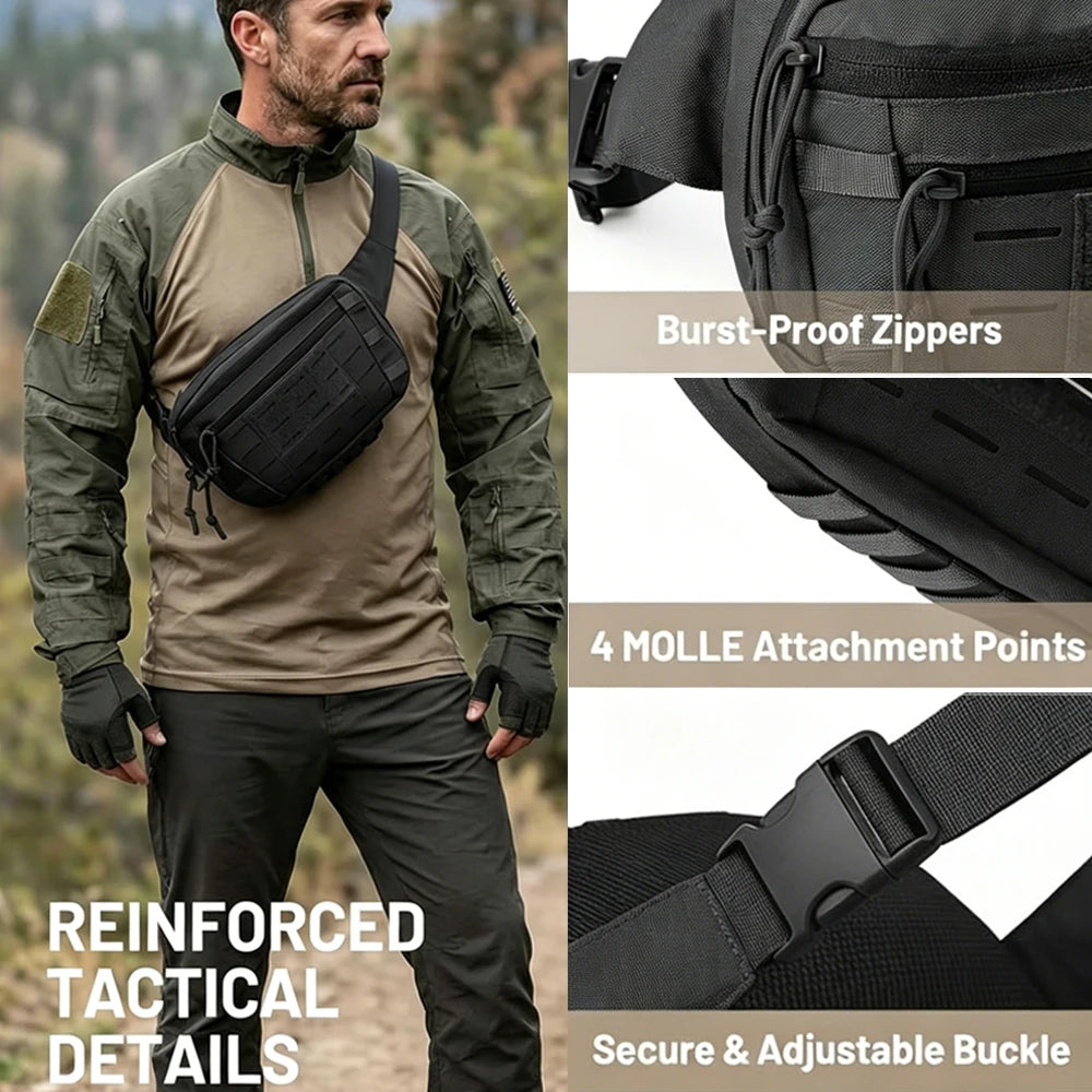 Tactical Pistol Gun Bag Concealed Carry Gun Fanny Pack Pistol Holster Bag Quick Release Handgun Pouch  EDC Shoulder Sling Bag