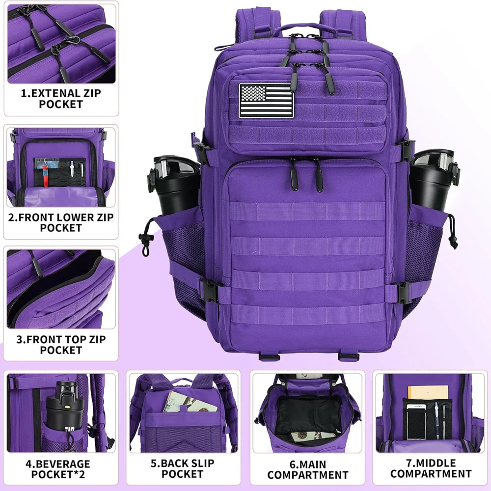 45L Tactical Backpack 3P Bag 3 Days Assault Outdoor Backpack Waterproof Climbing Rucksack Camping Hiking Hunting Mochila Bag