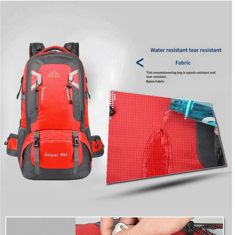 60L Travel MOLLE Backpack Camping Large Hiking Bag Rucksack Nylon Waterproof Outdoor Sports Climbing Mountaineering Bag Luggage