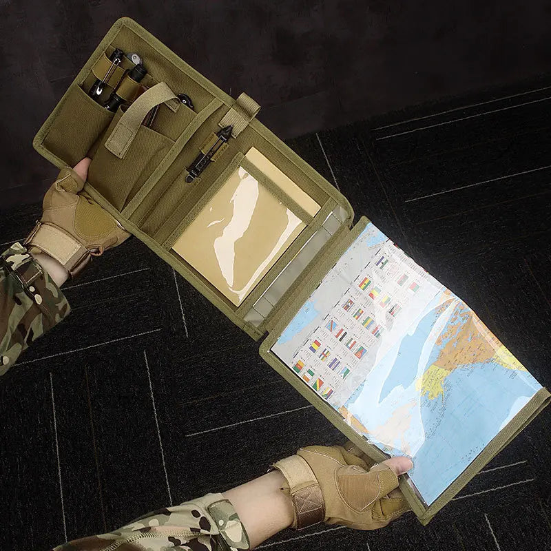 Map Case, Tactical Notebook, Multifunctional Water-Resistant Map Case for Military Hiking, Tactical, Outdoor Activities