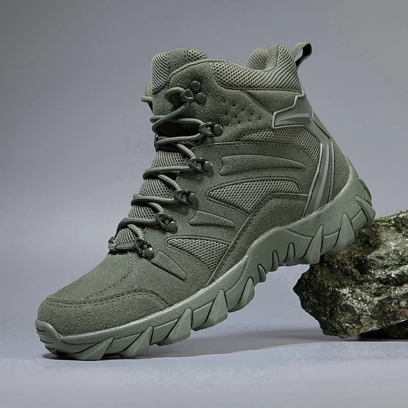 2023 High top Outdoor Boots Men Hiking Shoes Male Boots Men Large Size Leather  Boots Light Outdoor Hunting sneakers work safty