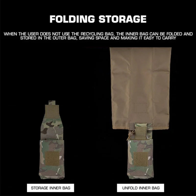 Collapsible Quick Access Camo Utility Pouch MOLLE Panel Magazine Dump Bag Reinforced Fabric Outdoor Gear