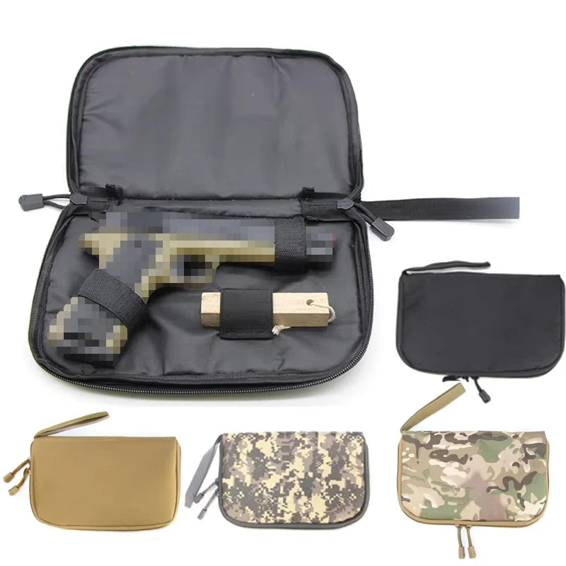 Universal Tactical Pistol Bag Case Shockproof Padded Protector with Magazine Holder for G17 G19 M9 Gun Holster