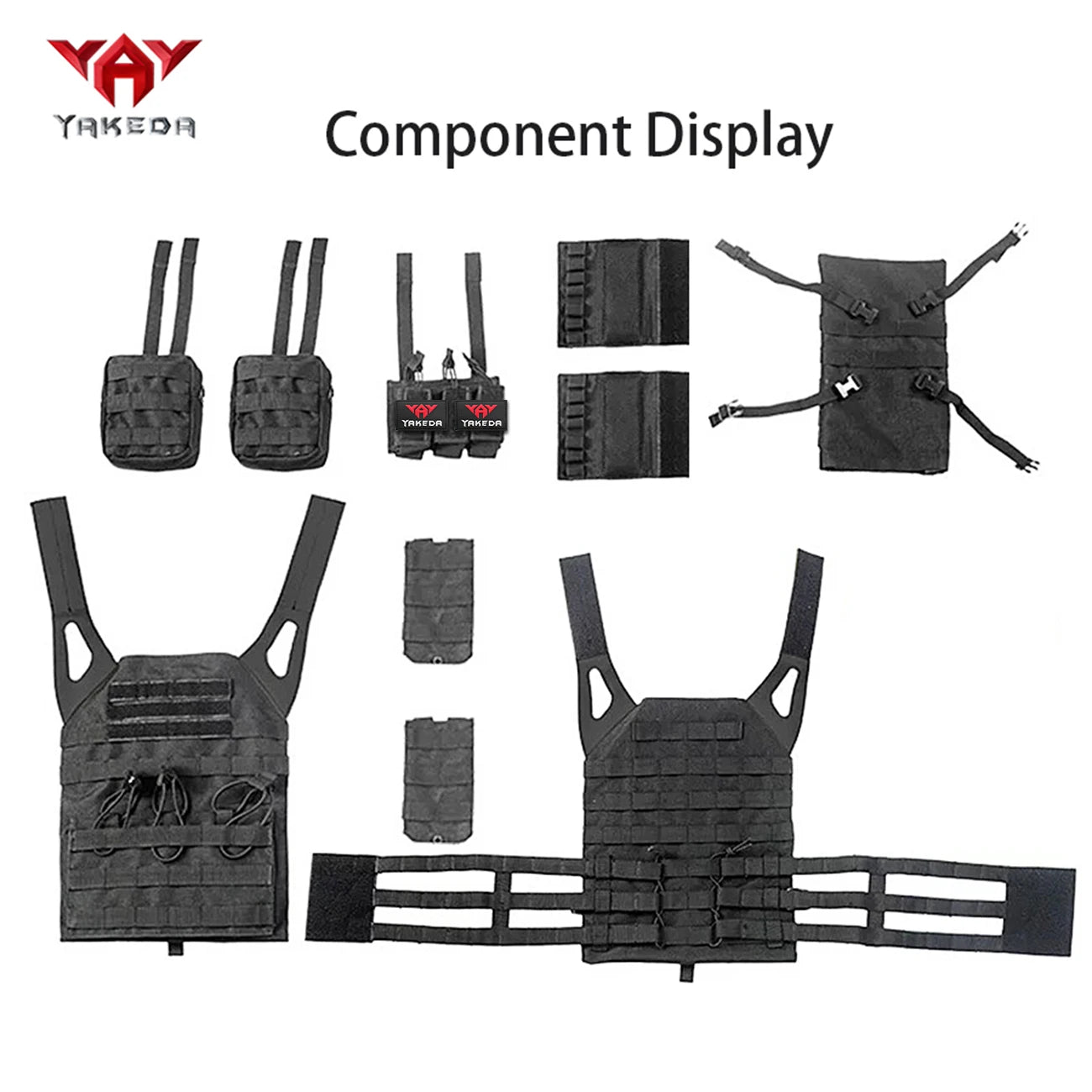 YAKEDA outdoor multi-functional hunting vest with Molle expansion system, multiple equipment packages Magic Sticky