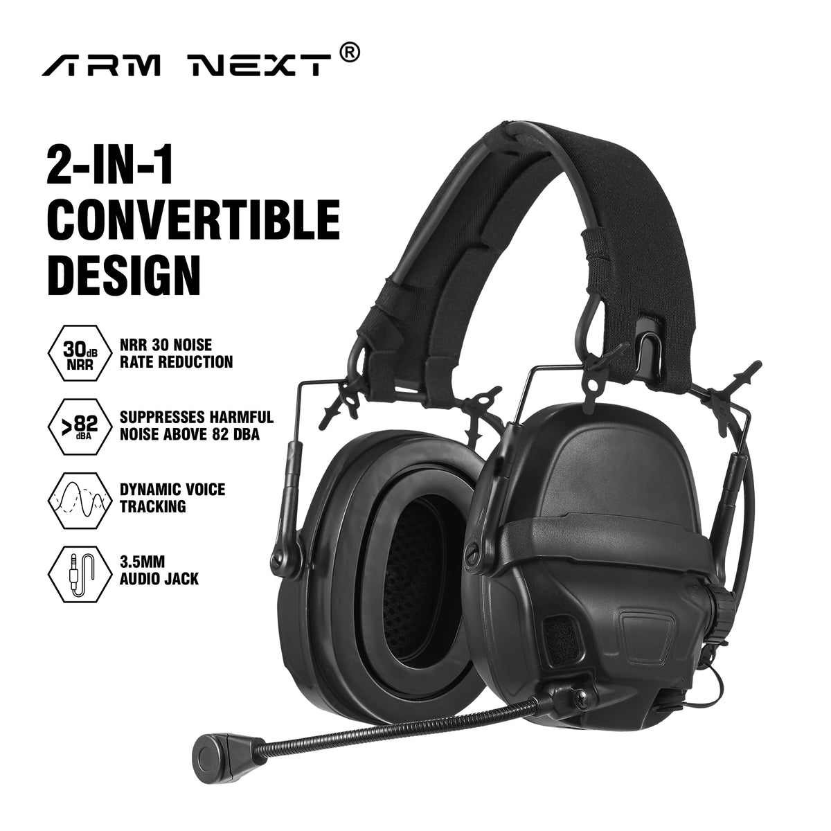 ARM NEXT AMP Tactical Communication Headphone Helmet-Mounted Pickup Noise Reduction Military Aviation Headset With Micphone