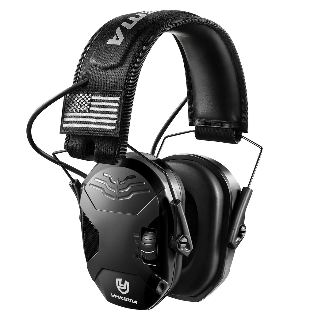 YHKEMA Electronic Shooting Earmuffs NRR 23dB Active Noise Reduction 4X Sound Amplification Hearing Protection For Hunting