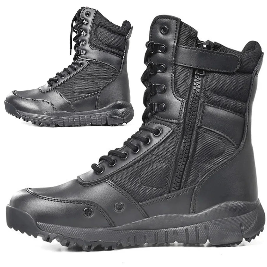LAHORS® Brand Lightweight Cowhide Leather Tactical Boots Men's Boots Desert Combat Boots Outdoor Hiking Boots Ankle Shoes Men