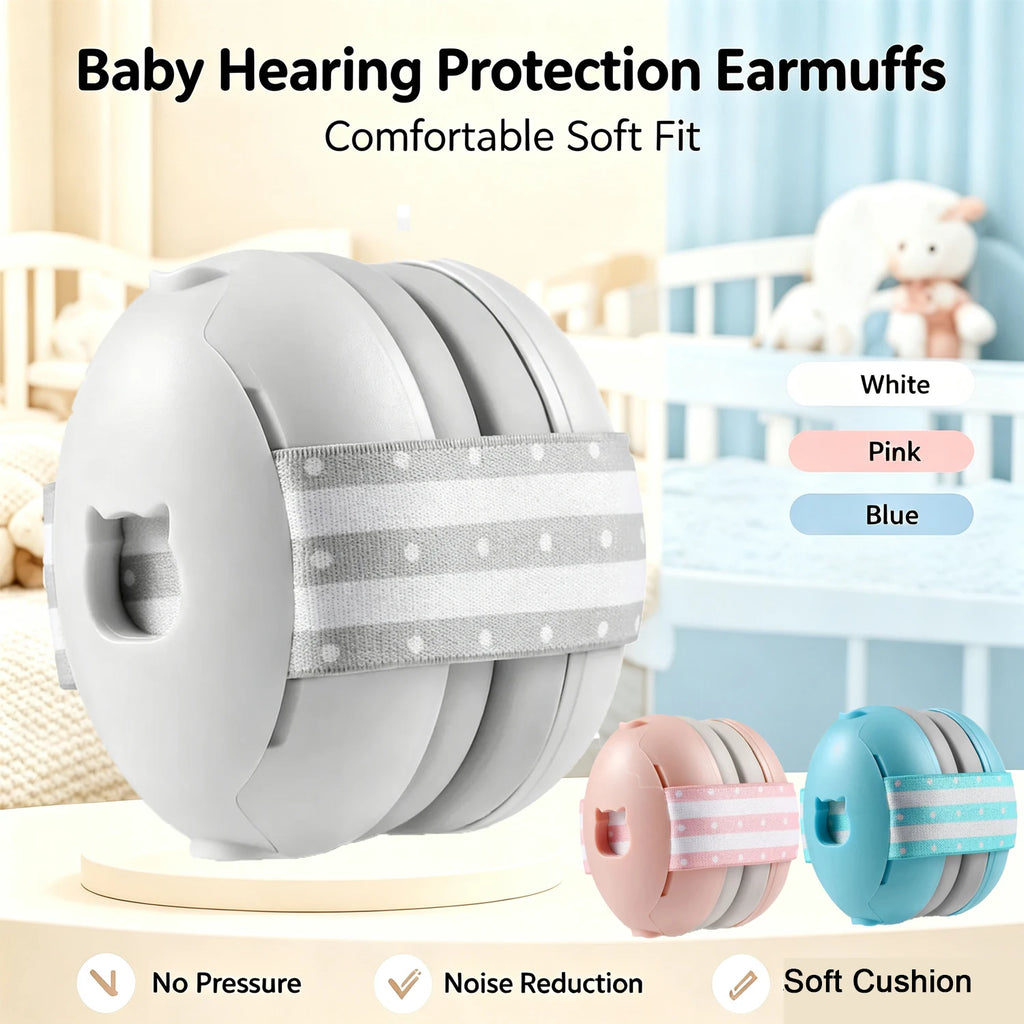 Newborn Baby Headphones Noise Reduction SNR 23dB, Lightweight Adjustable Ear Protection for Airplane Travel Sleeping, 0-36 Month