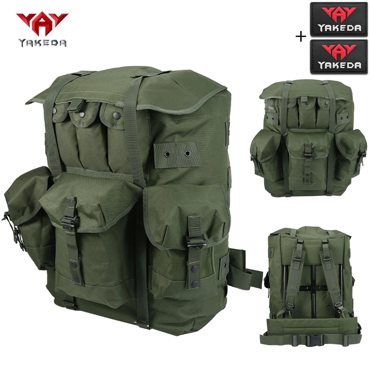 YAKEDA large capacity outdoor hunting backpack with metal frame, widened and thickened pressure reducing shoulder strap