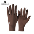 ROCKBROS Cycling Glove Spring Autumn Bike Pair Non-slip Long Finger Style Fleece Lining Warmer Option Windproof Riding Design