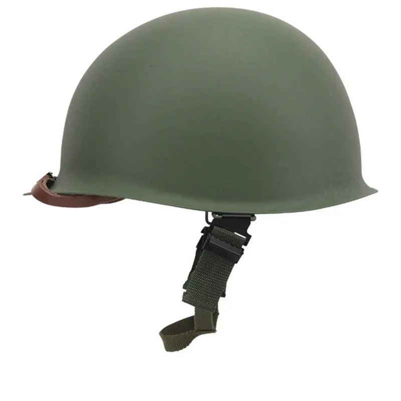WW2 M1 Helmet SteelHelmet Tactical US Army Military Replica Protective Helmets WWII Outdoor CS Paintball Green M1 Steel Helmet