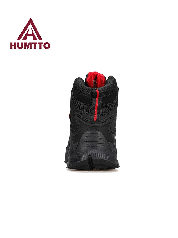 HUMTTO Cowhide Hiking shoes Men's waterproof hunting Boots Tactical Desert Combat Ankle trekking Boots Male Women warm Sneakers