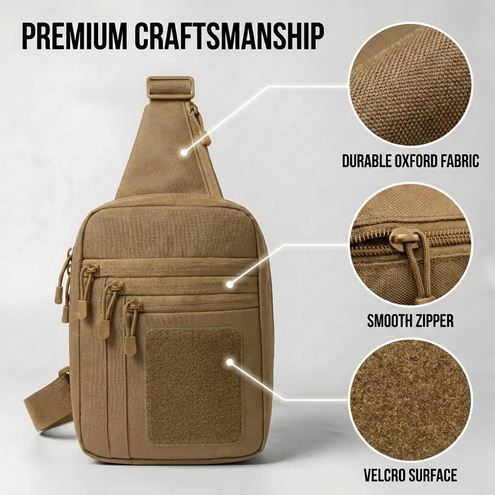 Tactical Pistol Gun Bag Concealed Carry Gun Holster Handgun Storage Chest Bag EDC Tool Pouch Pistol Gun Shoulder Sling Bag