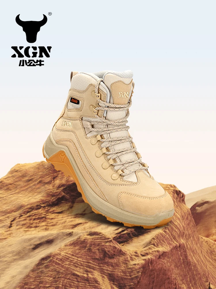XGN Cowhide Outdoor Hiking shoes Men EVENT waterproof women trekking Sneakers hunting Boots Tactical Desert Combat travel Boots