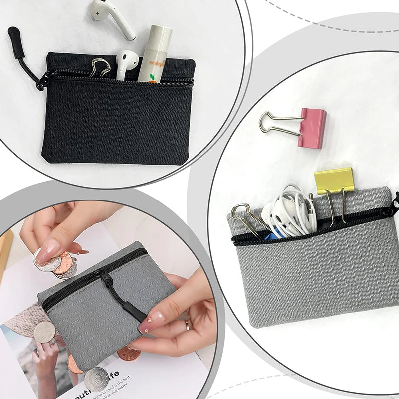2Pcs Coin Purse Pouch Oxford Cloth Small Change Pouch Portable Change Purse with Zipper Coin Pouch Mini Change Bags Coin Purse