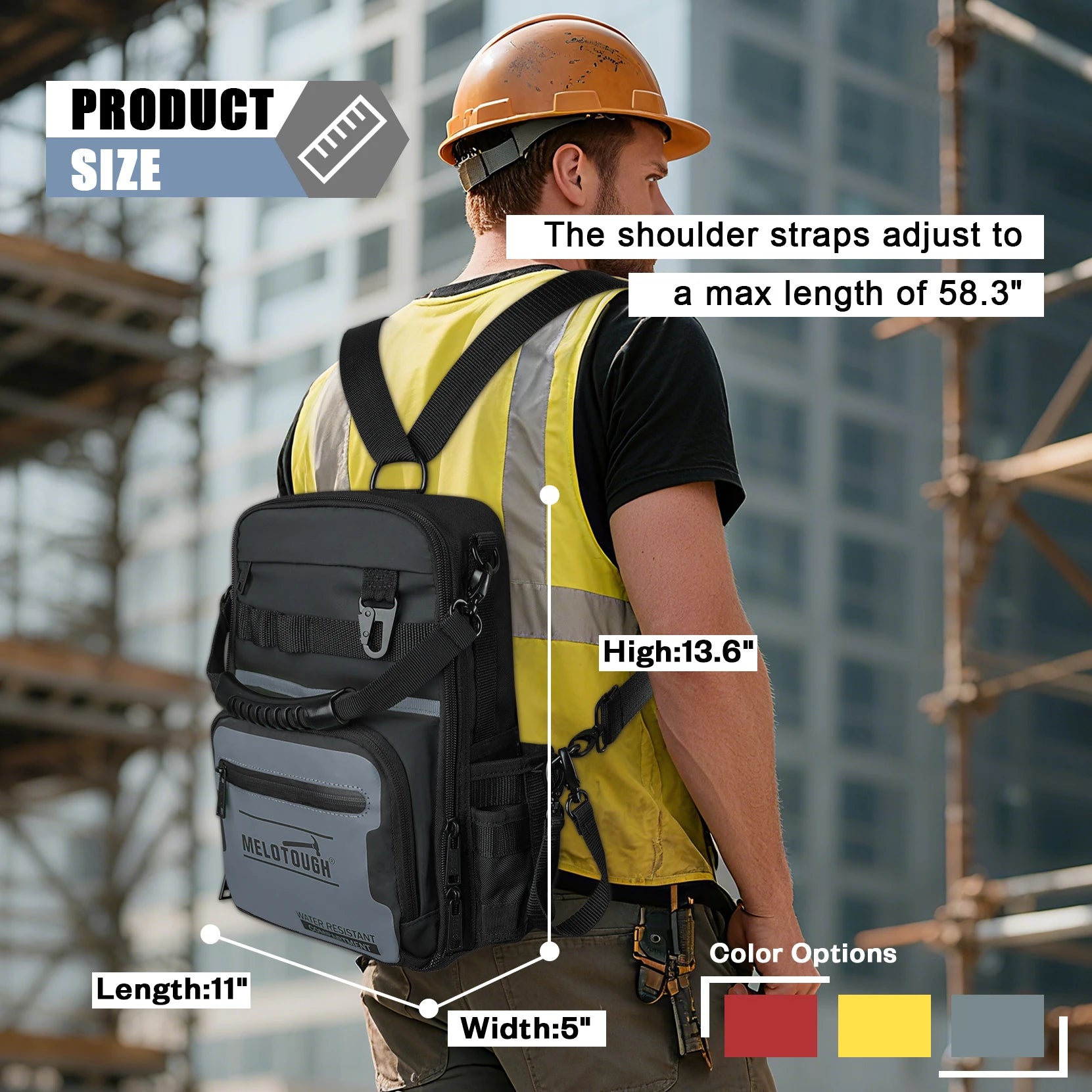 Small Tool Backpack for Men 30 Multi-Storage Pockets Heavy Duty Tool Bag Backpack with Dual-Form Shoulder Strap