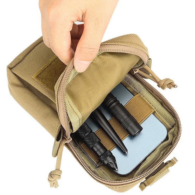 MOLLE-Compatible Shoulder Strap Bag | Multi-Function Outdoor Pouch | Phone Holder & Storage for Camping & Hiking Gear