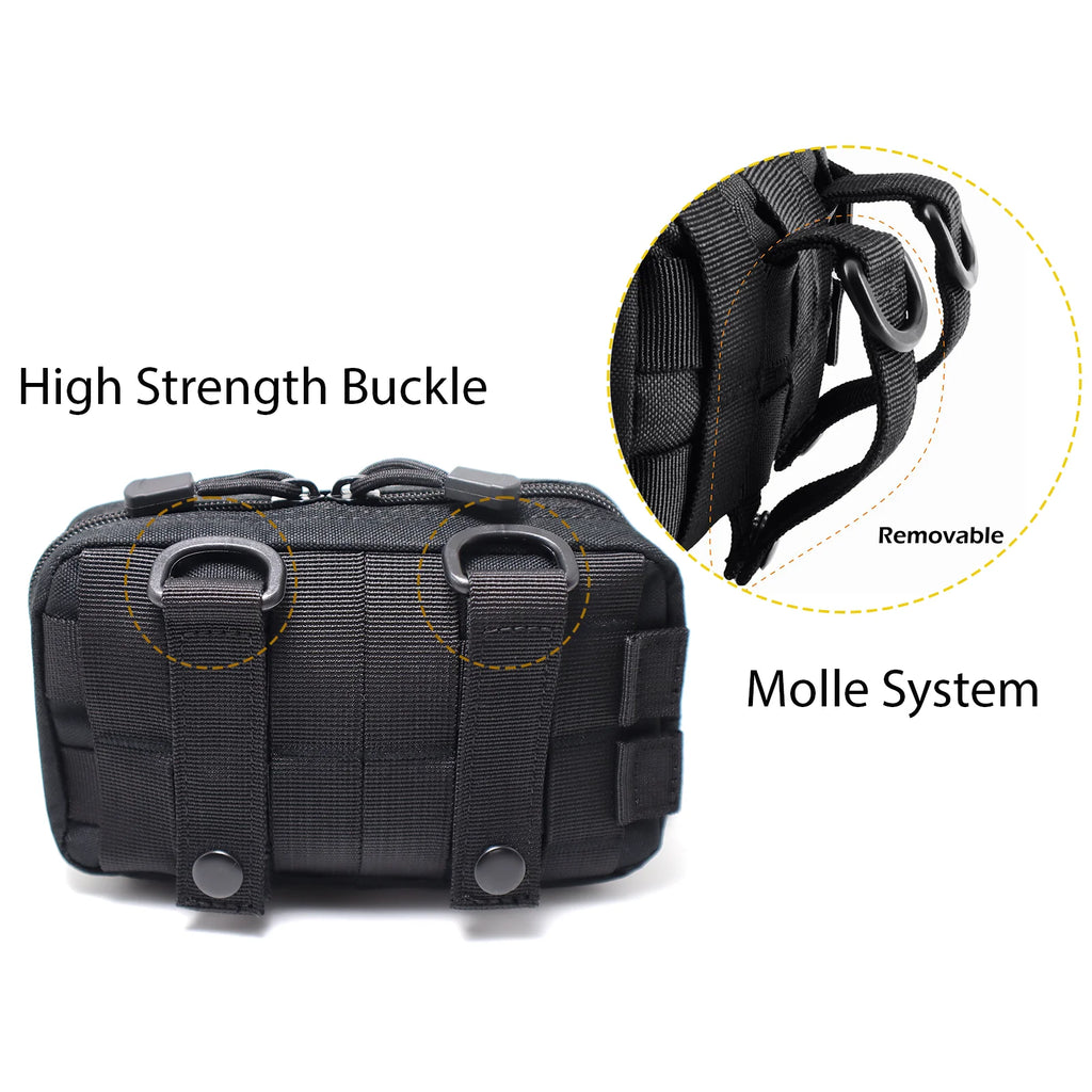 Tactical Molle Horizontal Admin Pouch Compact 1000D Utility EDC Tool Bag