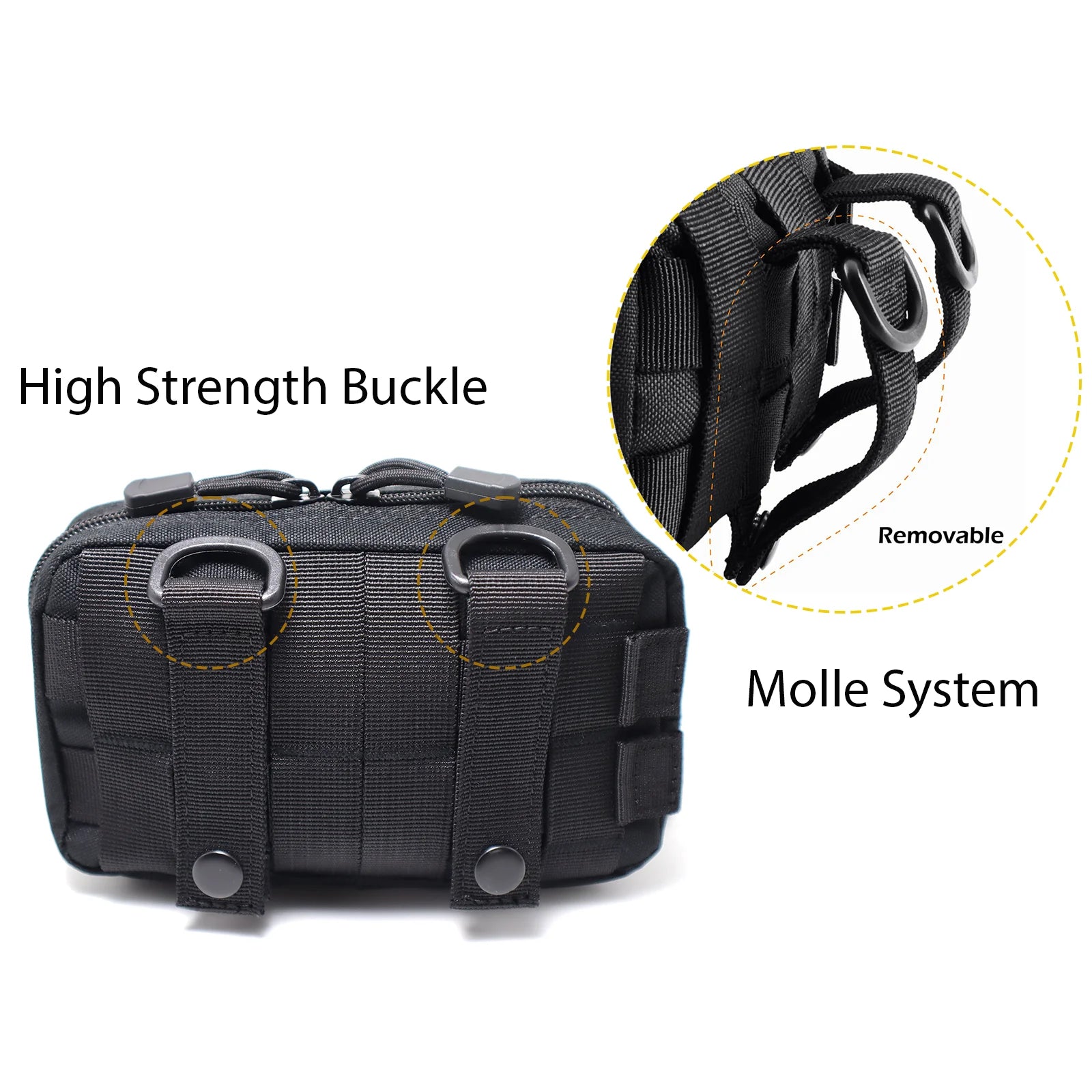 Tactical Molle Horizontal Admin Pouch Compact 1000D Utility EDC Tool Bag