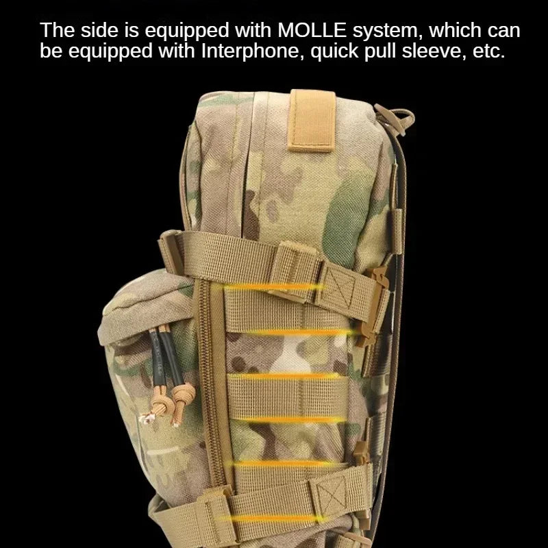 Tactical Hydration Backpack Combat Training Assault Molle Bag Outdoor Hunting Vest Back Plate Carrier Water Bag