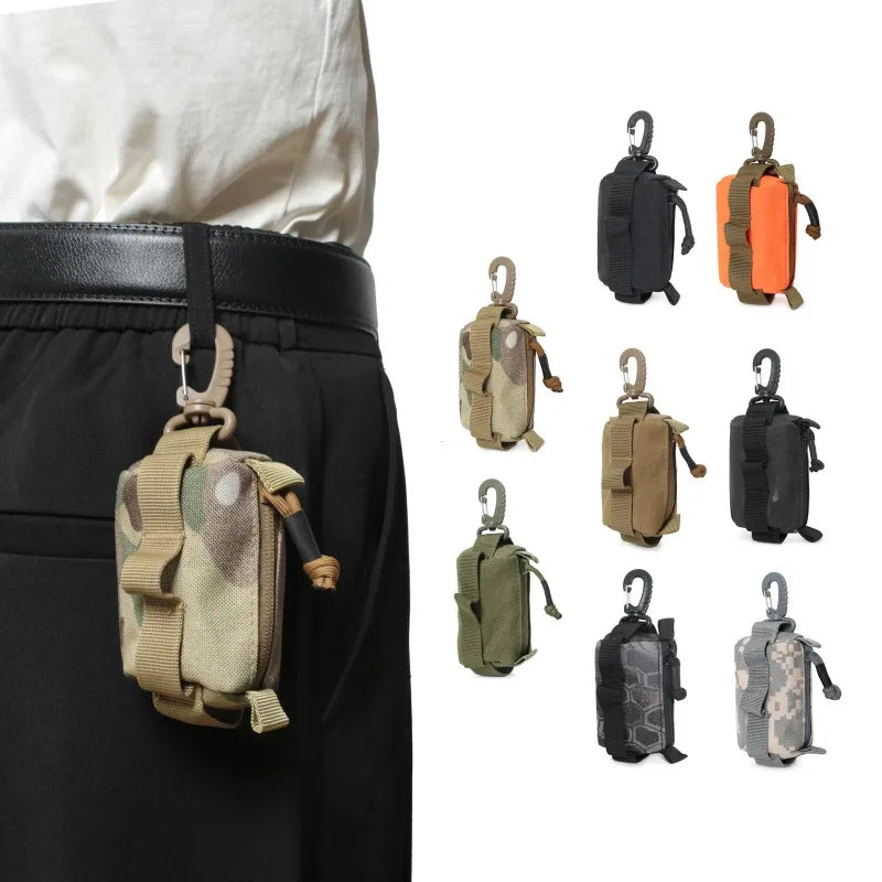 Tactical EDC Pouch Zipper Key Card Holder Pouch Coin Purses Wallet Small Bag Organizer for Men and Women Outdoor Hiking