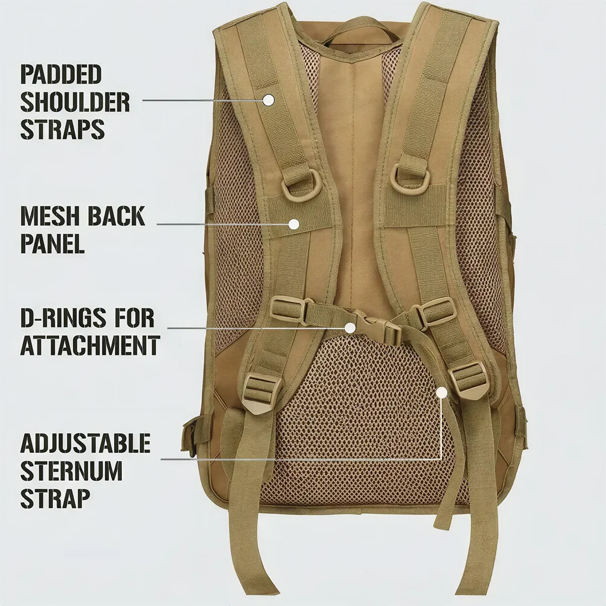 35L Gym Training Backpack for Men with MOLLE System & Smooth Zipper, Tactical Fitness Rucksack for Weightlifting CrossFit Cardio Workout Equipment Storage