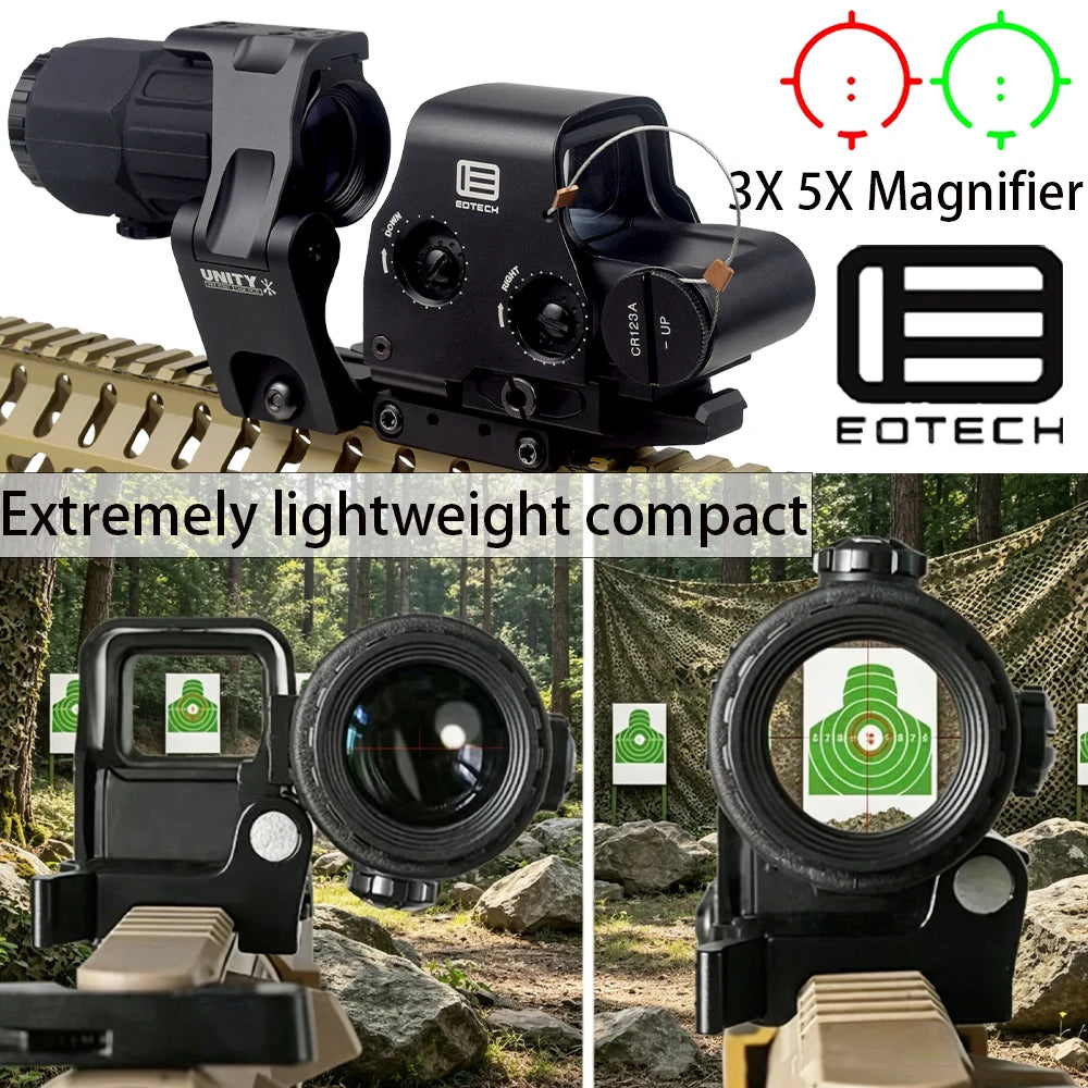 EOTECH EXPS3 XPS3 Optic Green Red Dot Holographic+3X 5X Magnifier G33 G43 G45 558 551 552 553 + Unity Fast Mount For 20mm Rail