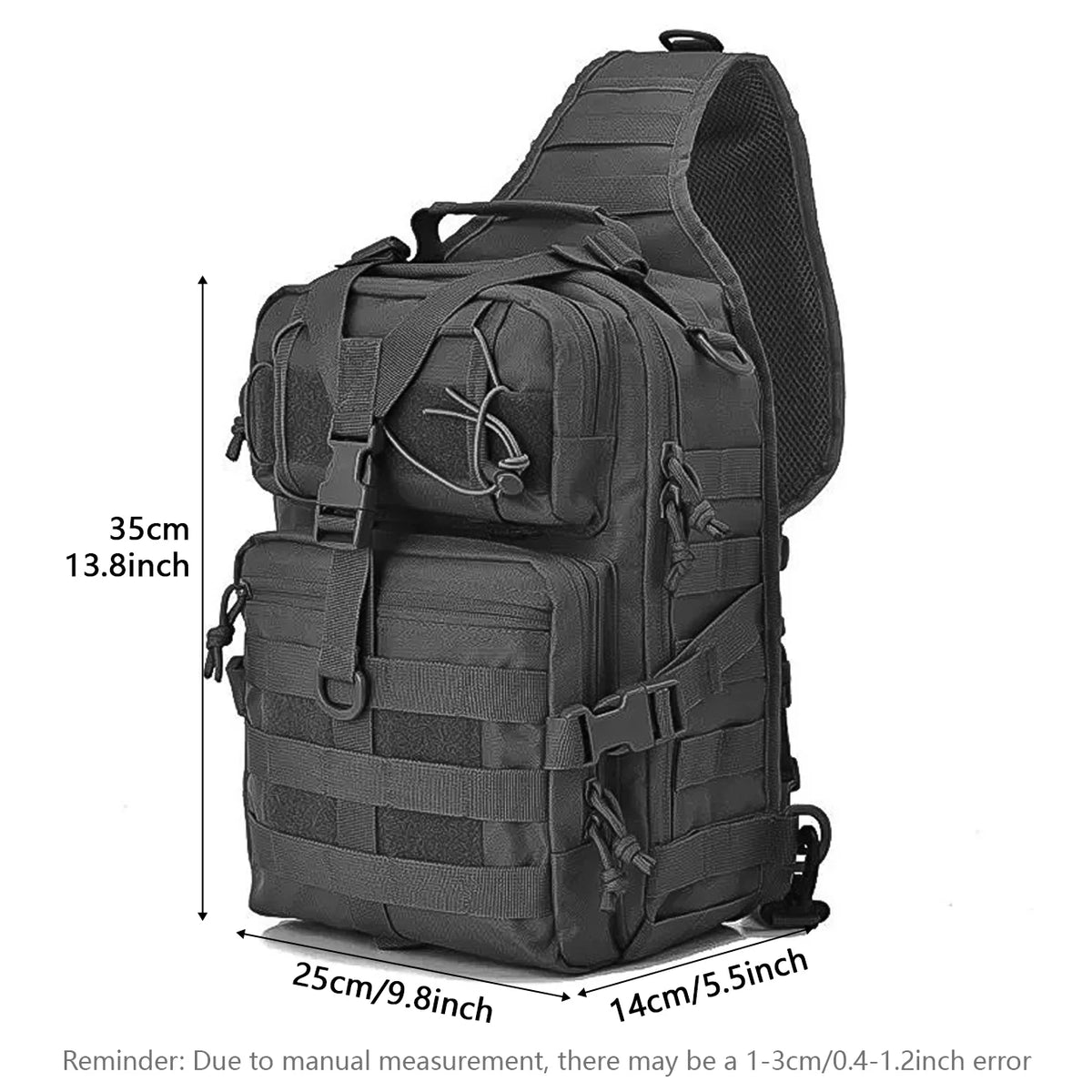 Outdoor multi-functional chest bag MOLLE messenger bag for commuting, cycling, and hiking