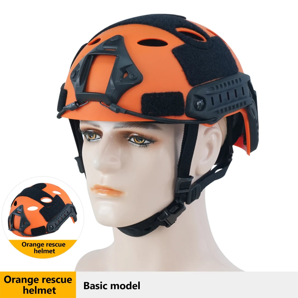 BOOIU Tactical PJ Helmet Rescue Helmet Adjustable Knob Multifunctional Safety Training Emergency Lightweight FAST Helmet Set