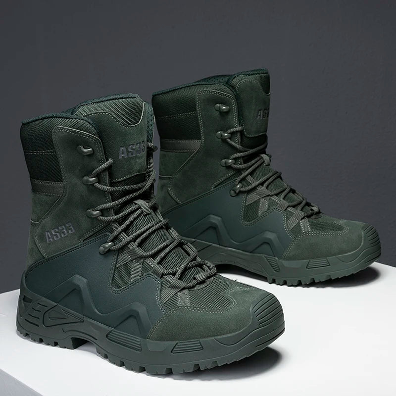 2024 New Triangle Region Cross-Border Men's Tactical Boots Outdoor Hiking Camping Warfare Ankle Height Winter Season