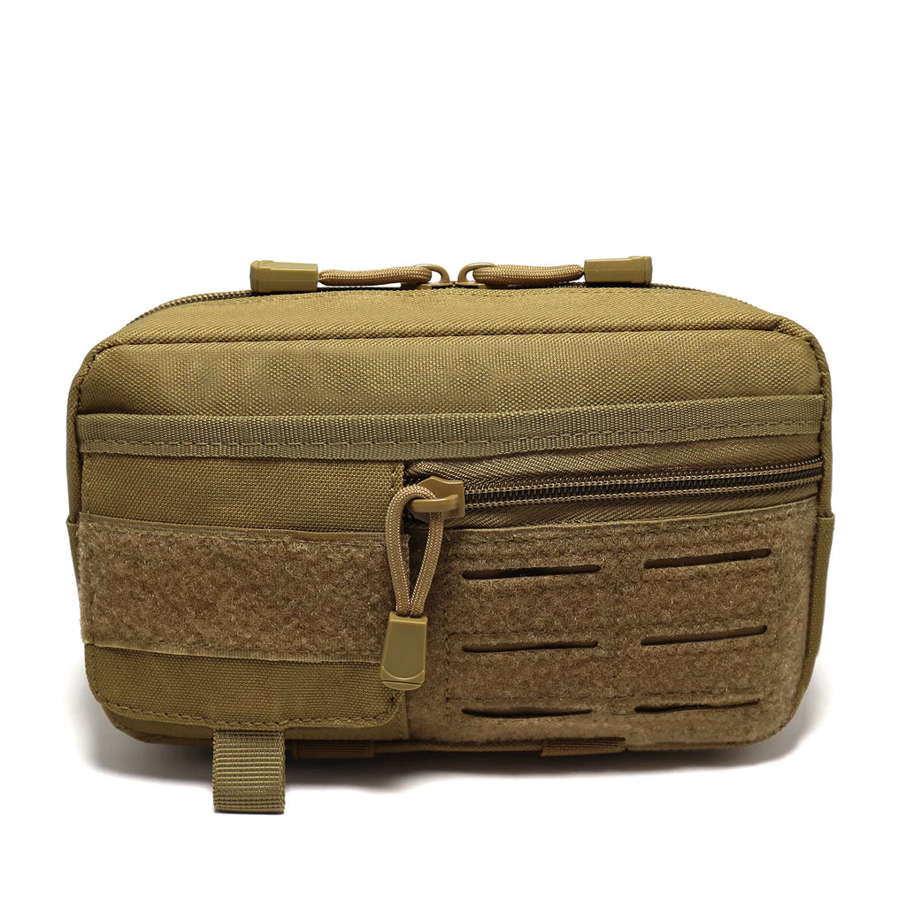 Tactical Molle Horizontal Admin Pouch EMT EDC Utility Organizer Bag with Front Pocket for Outdoor Sports Travel Camping Hunting