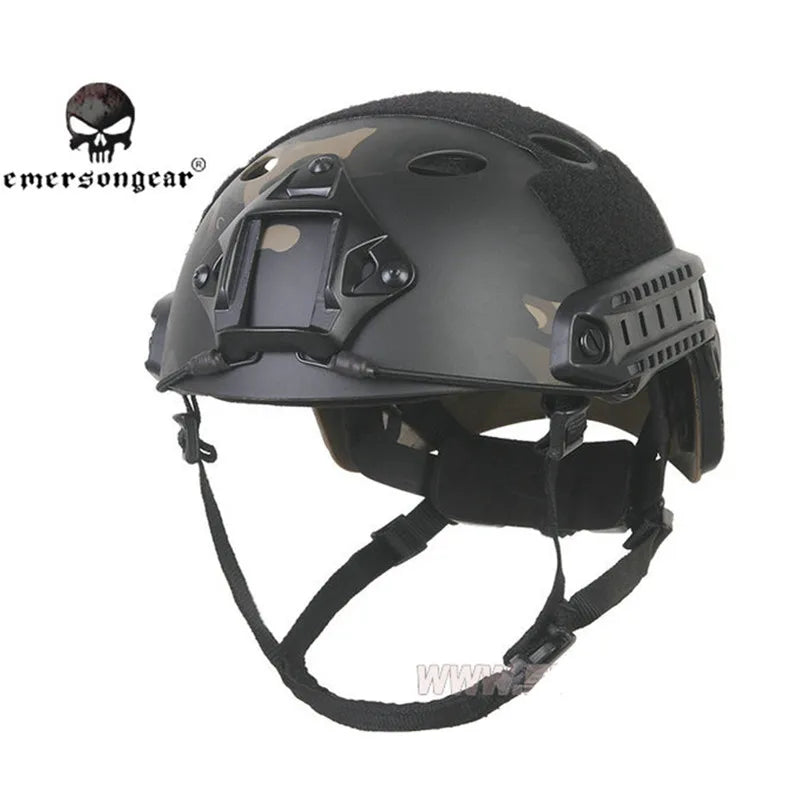 Emersongear Tactical PJ Type Fast Helmet Combat Hunting Adjustable  Headwear Protective Gear ABS