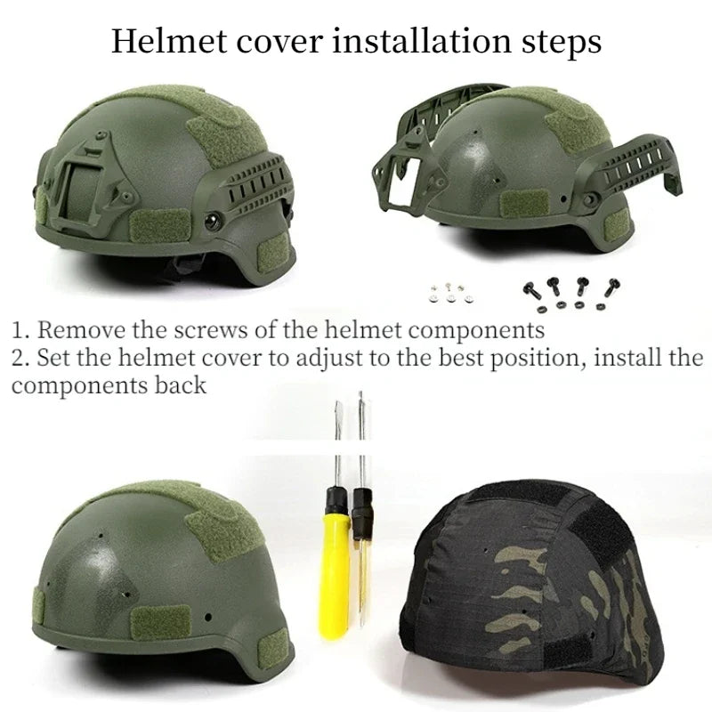 Tactical Helmet Cover Helmet Airsoft Paintball Wargame Gear CS Helmet Cover Camouflage outdoor cover cloth Tactical Equipment