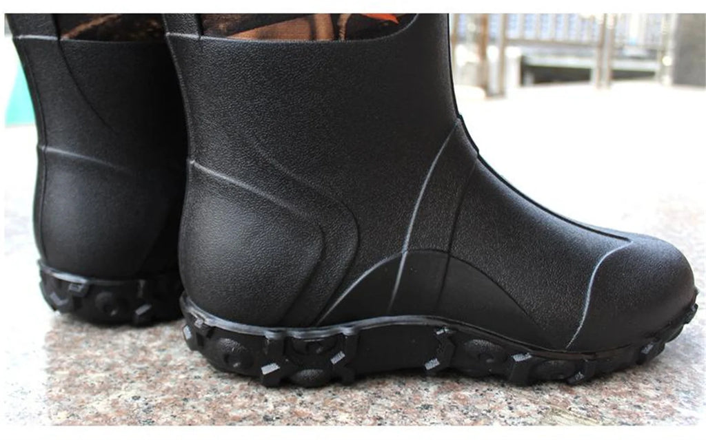 Neoprene Men's High Top Camouflage Hunting Boots Outdoor Deep Forest Rain Boots Wear-Resistant Waterproof Ice Fishing Boots