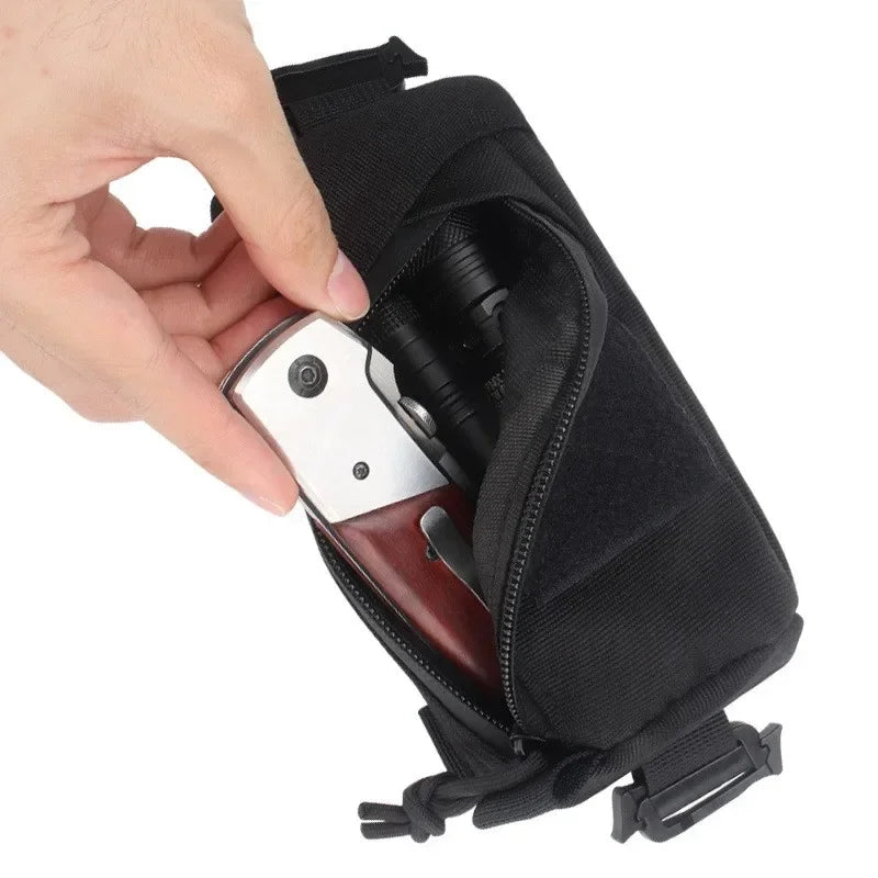 Tactical Molle Bag Backpack Shoulder Strap Accessory Pouch, Multifunctional EDC Tool Pockets Small Compact Pouchs