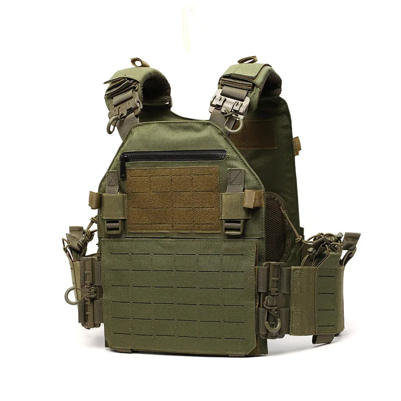 1000D Nylon Quick Release Tactical Plate Carrier Laser Cut MOLLE Heavy Duty Wargame CS Training Tactical Hunting Vest