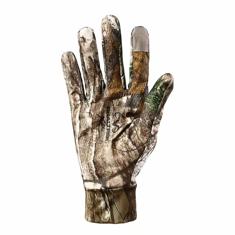 Hunting Camo Gloves Tactical Bionic Elastic Touch Screen Gloves Shooting Anti-Slip Fishing Camouflage Full Finger Gloves