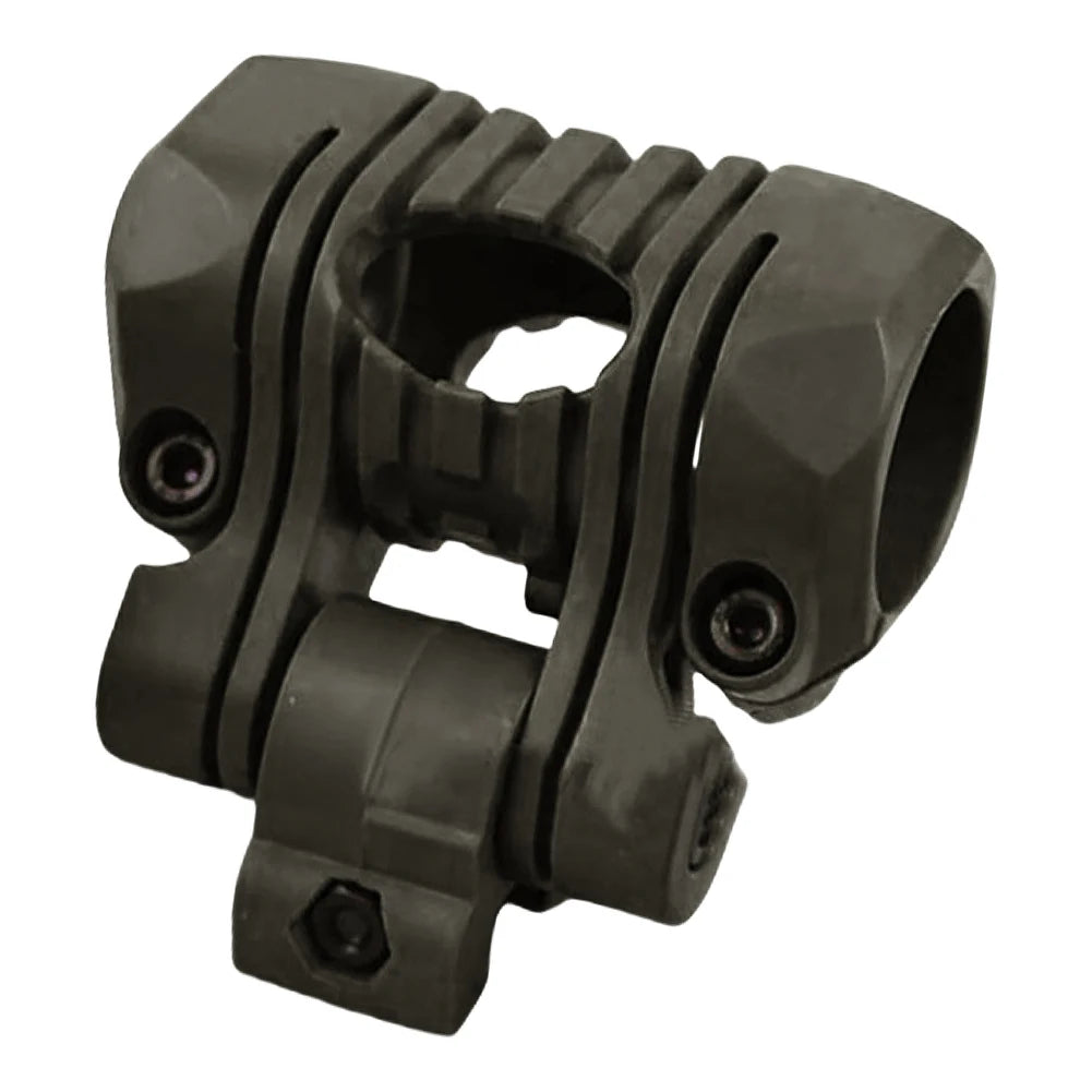 BOOIU Helmet Flashlight Holder 25mm ABS Flashlight Clip Multi-angle Adjustment Light Clamp with Wrench Side Rail Helmet Holder