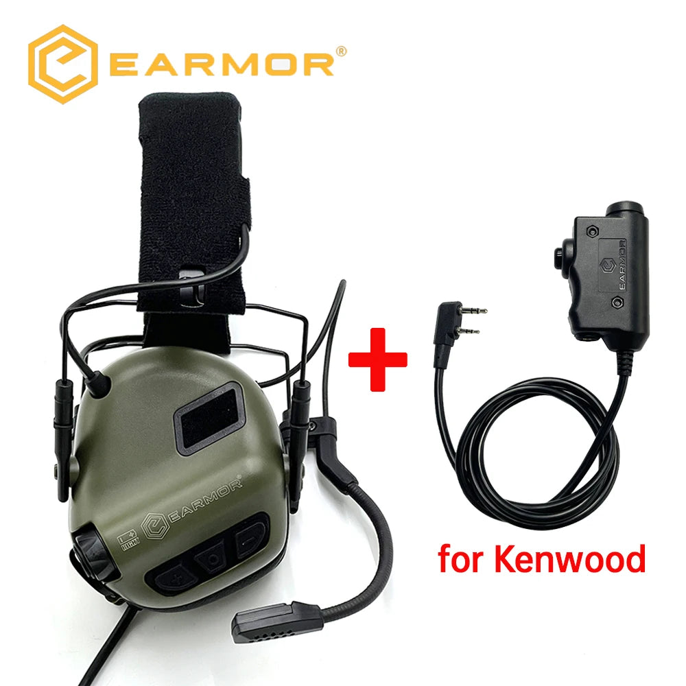 EARMOR M32 SE Tactical Headset for Helmet - Noise Canceling Headphones with mic for Shooting & Hunting Earmuffs with M51 PTT