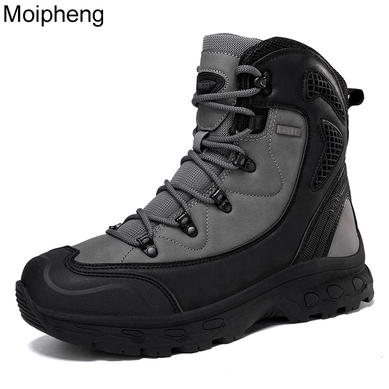 Moipheng Men Desert Boots Hiking Boots Shoes Men Outdoor Hunting Camping Boots Men Platform Boot Work Safty Shoes Sneakers