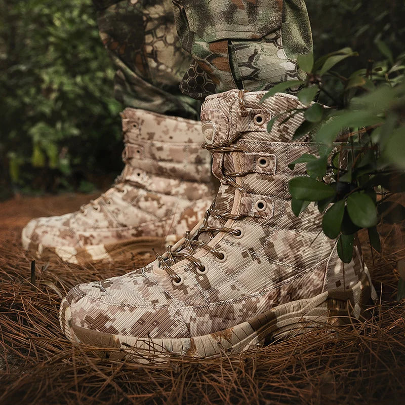 Men Tactical Boots Waterproof Army Work Climbing Hiking Shoes Training Motorcycle Hunting Safety Unisex Desert Boot High Quality