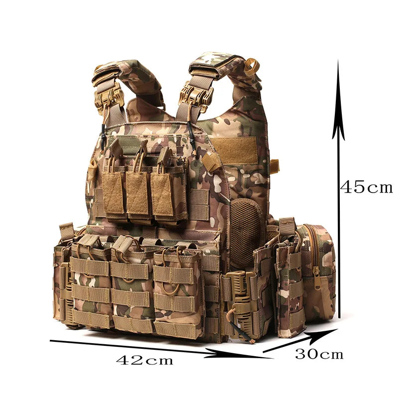 Best-selling 600D Polyester Tactical Vest - Durable, breathable and adjustable Molle design with multiple pockets for outdoor hi